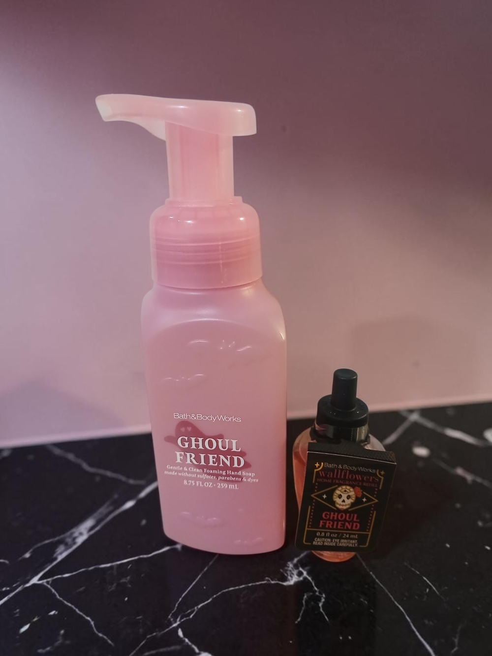 Bath & Body Works Ghoul Friend Pink Foaming Hand Soap & Wallflower